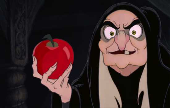 witch and apple